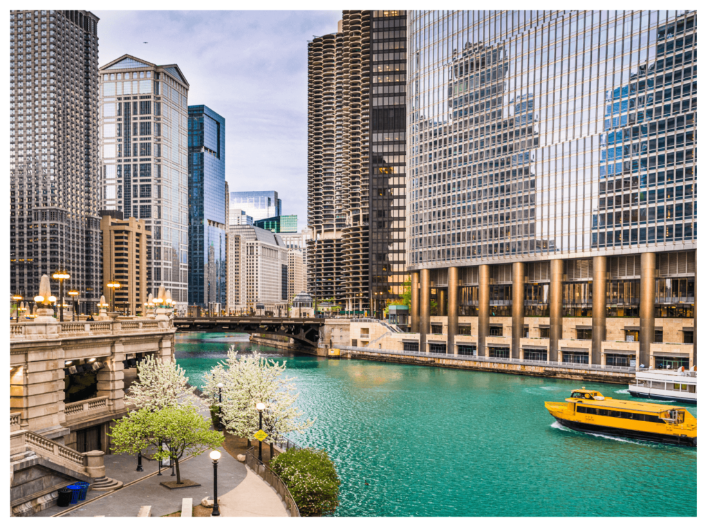 A view of Chicago's skyline during the day