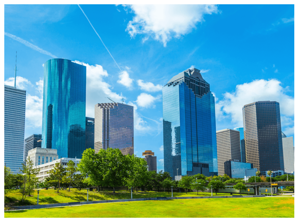 A view of Houston's skyline during the day