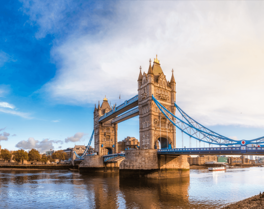 Tower Bridge and Tower of London in the morning light