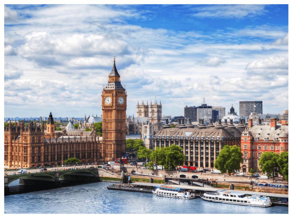 River Thames in London, the UK. Sunny day